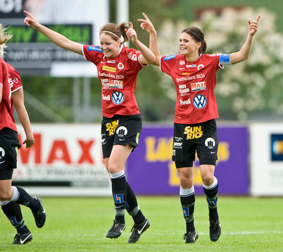 Mia Carlsson och Susanne Moberg, glädje, jubel