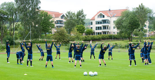 Fotboll, U21, EM, Sverige, träning