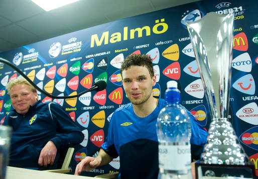 Hjälten Marcus Berg och förbundskapten Jörgen