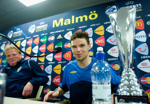 Hjälten Marcus Berg och förbundskapten Jörgen