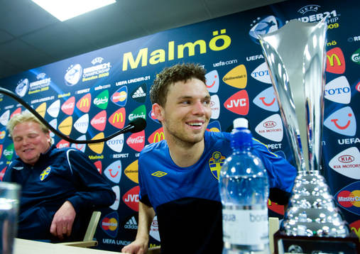 Hjälten Marcus Berg och förbundskapten Jörgen