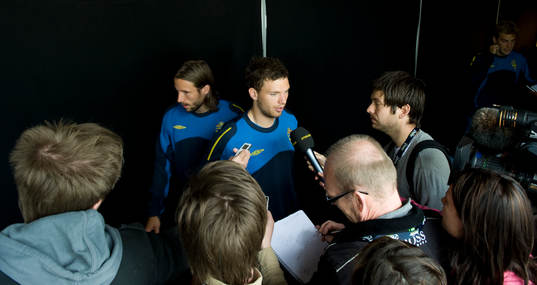 Marcus Berg, Sverige, stod i centrum för medias intresse