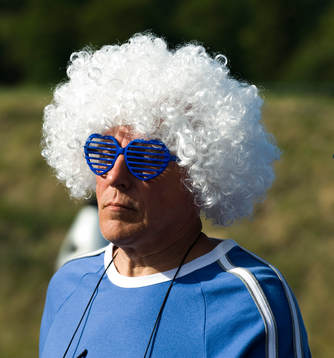 Åskådare, supporter, peruk, hår