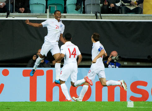 Fraizer Campbell, England, jubel