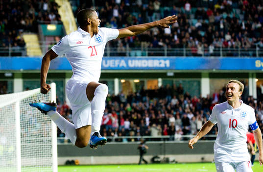 Fraizer Campbell, England jubel, glädje