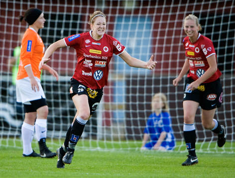 1-0 Mia Carlsson, jubel, glädje