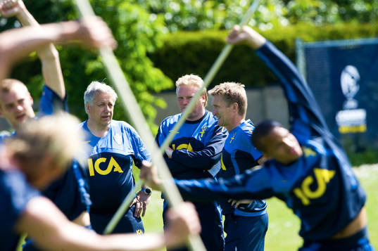 Förbundskapten Tommy Söderberg och Jörgen Lennartsson