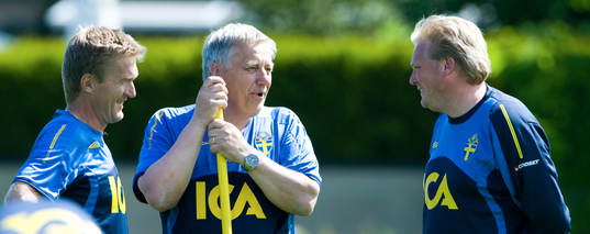 Förbundskapten Tommy Söderberg och Jörgen Lennartsson