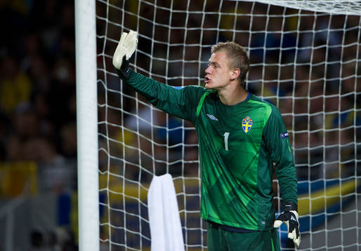 Johan Dahlin, målvakt. Tecken, fingrar