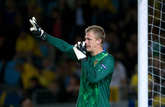 Johan Dahlin, målvakt. Tecken, fingrar