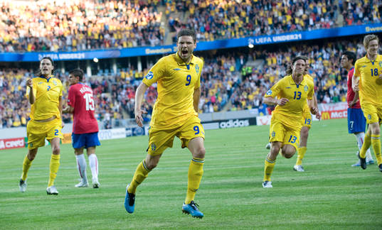 1-0 Marcus Berg, jubel, glädje