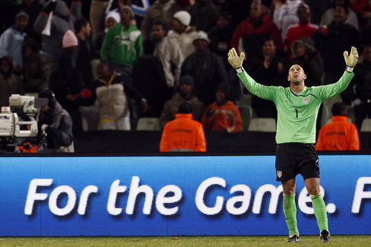 Tim Howard, USA, målvakt, jubel, glädje