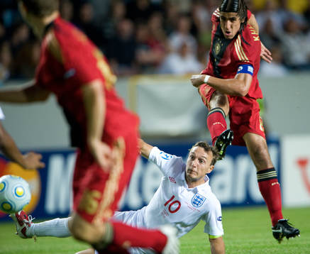 Mark Noble och England kom till korta mot Tyskland, här