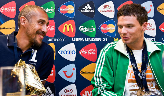 Henrik Larsson och Marcus Berg, guldsko, Adidas