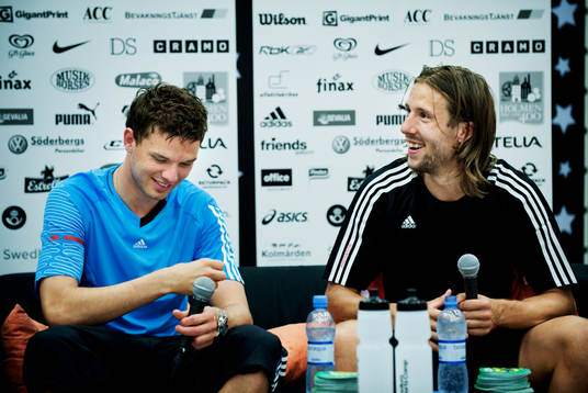 Marcus Berg och Mattias Bjärsmyr blir utfrågade av