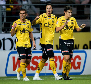Emir Bajrami, Denni Avdic, Stefan Ishizaki, Elfsborg. Jubel