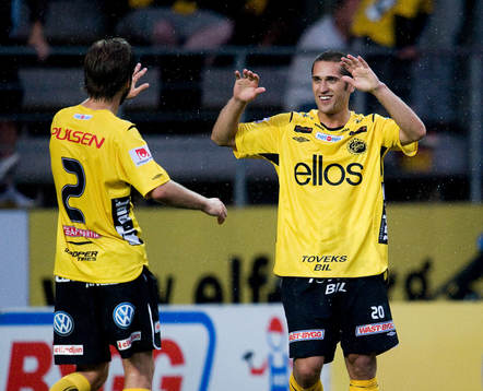 Emir Bajrami, Mathias Florén, Elfsborg. Jubel