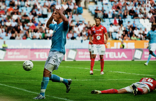 Guillermo Molins, Malmö FF, skriker ut sin frustration