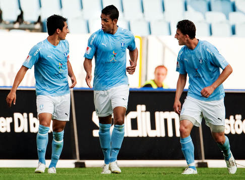 Jiloan Hamad, Wilton Figueiredo och Agon Mehmeti, Malmö FF
