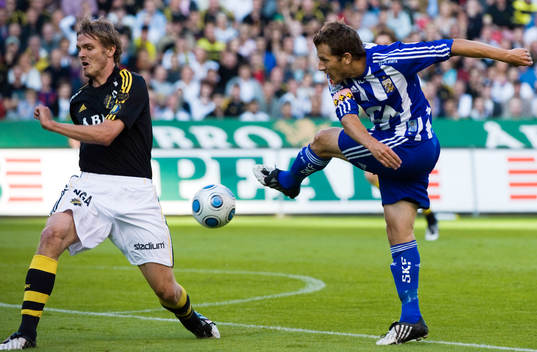 Jos Hooiveld, AIK och Tobias Hysén, IFK Göteborg