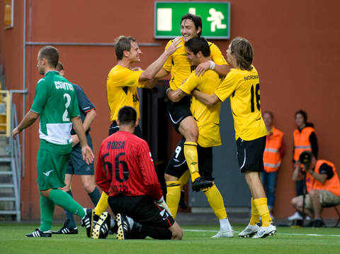 Denni Avdic, Elfsborg jubel med Stefan Ishizaki
