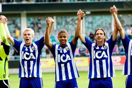 Erik Lund, Mikael Dyrestam, Gustav Svensson, jubel