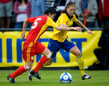 Lotta Schelin, Sverige mot Weng Xinzhi, Kina