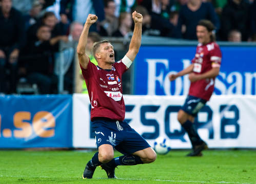 Marcus Allbäck, Örgryte gjorde segermålet 0-1. Jubel