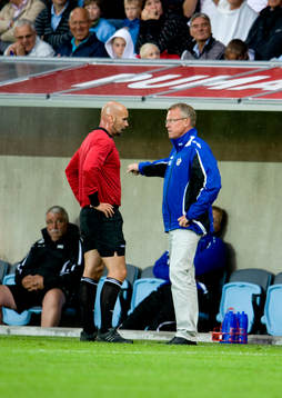 Jan Andersson, tränare Halmstad blev uppvisad på
