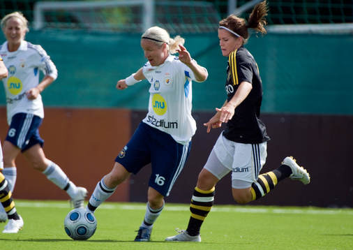 Victoria Svensson, Djurgården och Hanna Folkesson, AIK