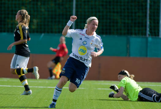 Victoria Svensson, Djurgården och Maja Åström, målvakt,