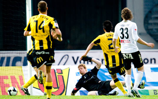 Reducerat 2-1 bakom Christoffer Källqvist, målvakt,