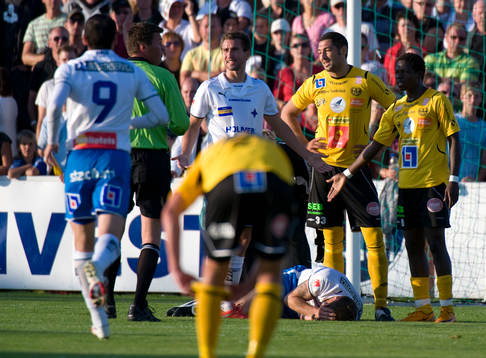 Situationen då Juan Robledo, Mjällby får rött kort