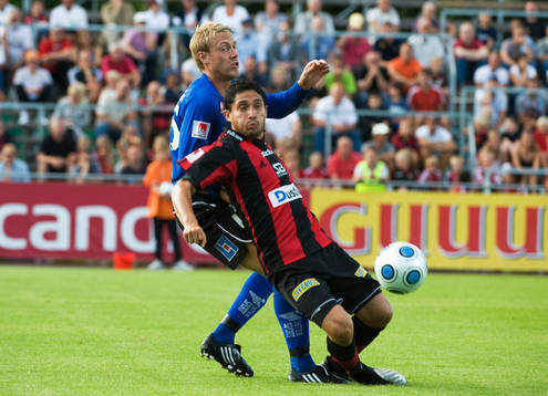 Johnny Lundberg, Halmstad och Pablo Pinones Arce,