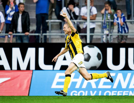 Mattias Östberg, Häcken, gör 1-0. Jubel