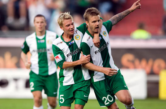 Emil Johansson och Andreas Dahl, reducerade till 1-2. Jubel