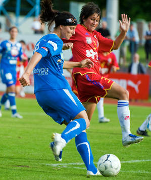 Fotboll, dam, UEFA, Women Champions League, Clujana -