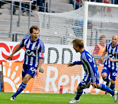 Tobias Hysén, IFK Göteborg, gör avgörande 1-2 målet.
