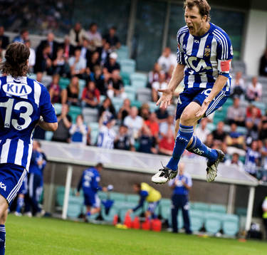 Tobias Hysén, IFK Göteborg, gör avgörande 1-2 målet.