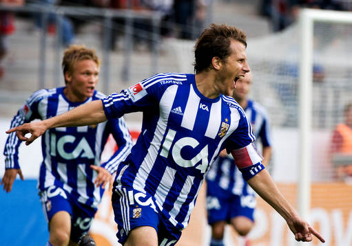 Tobias Hysén, IFK Göteborg, gör avgörande 1-2 målet.