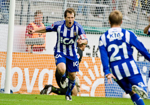 Tobias Hysén, IFK Göteborg, gör avgörande 1-2 målet.