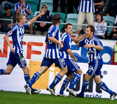 Tobias Hysén, IFK Göteborg, gör avgörande 1-1. Jubel