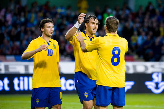 Johan Elmander, Sverige jubel med Marcus Berg och Anders