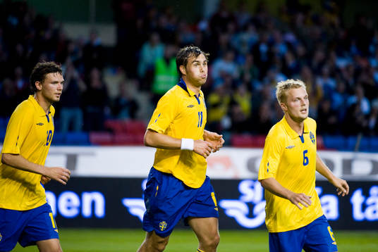 Johan Elmander, Sverige jubel med Marcus Berg och Sebastian