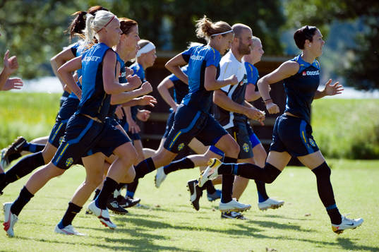Caroline Seger, Lotta Schelin, Charlotte Rohlin och Therese