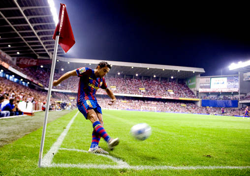 Xavi, Barcelona slår en hörna