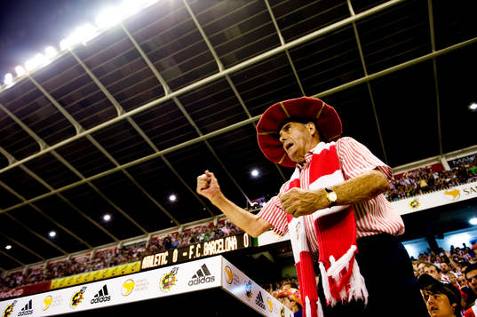 En äldre man och trogen supporter till Bilbao