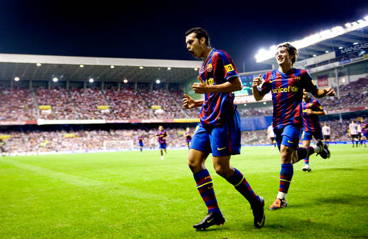 Pedro, Bojan Kirkic, Barcelona jubel