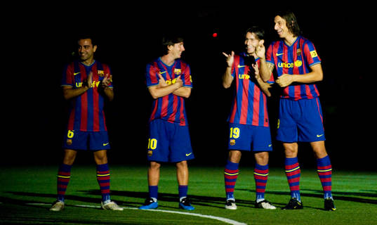 Lionel Messi, Maxwell, Zlatan Ibrahimovic, Barcelona