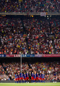 Tyst minut på Camp Nou